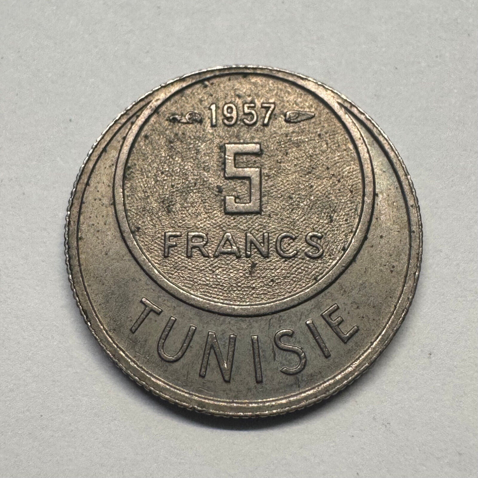 1957 Tunisia 5 Francs - Beautiful Coin - #B-047