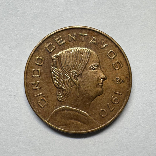 1970 Mexico 5 Centavos - Beautiful Coin - #B-015