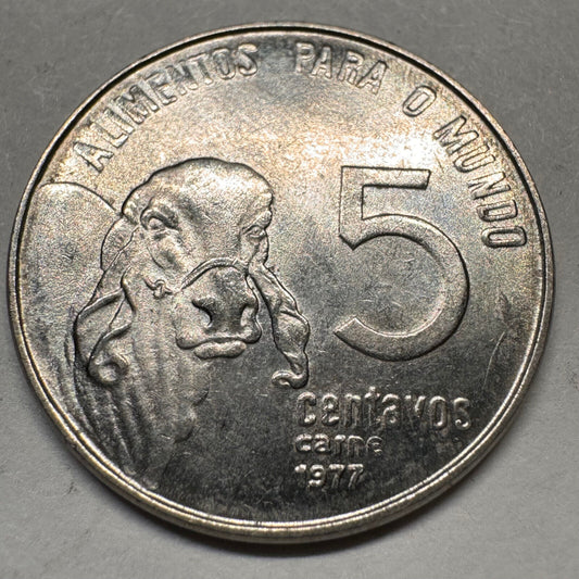 1977 Brazil 5 Centavos - FAO - Beautiful Coin - #A-058