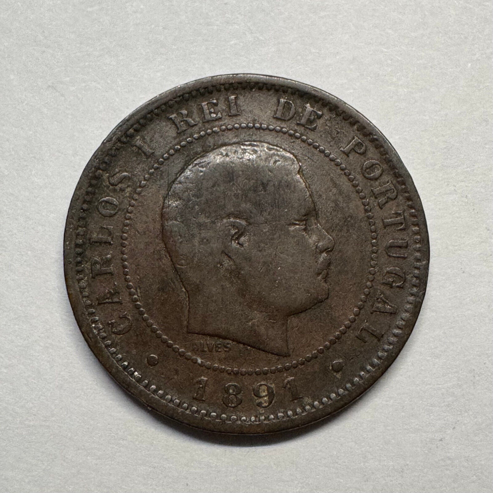 1891 Portugal 10 Reis - Beautiful Coin - #B-020