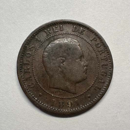 1891 Portugal 10 Reis - Beautiful Coin - #B-020