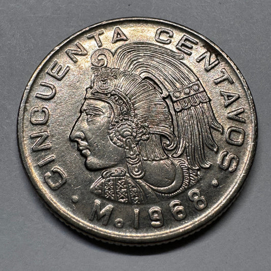 1968 Mexico 50 Centavos - Beautiful Coin - #A-014