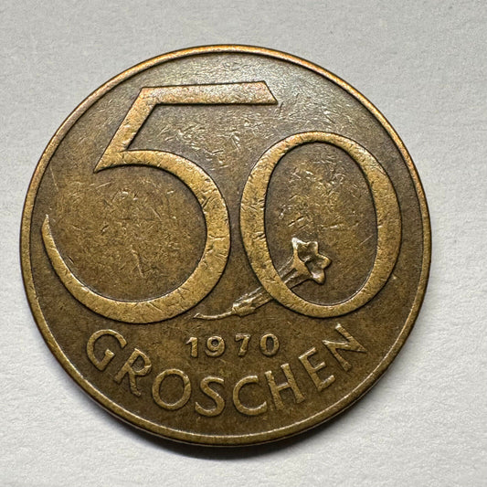 1970 Austria 50 Groschen - Beautiful Coin - #B-054