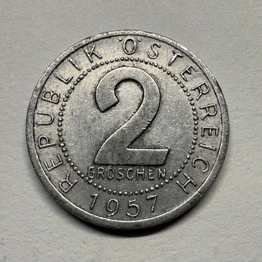 1957 Austria 2 Groschen - Beautiful Coin - #B-049