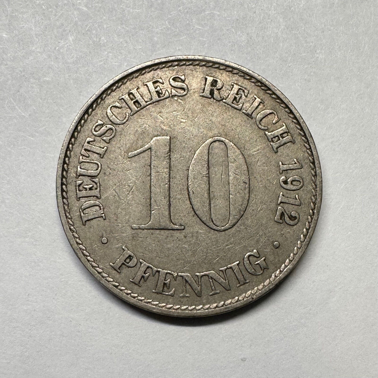 1912 Germany 10 Pfennig - Beautiful Coin - #B-009