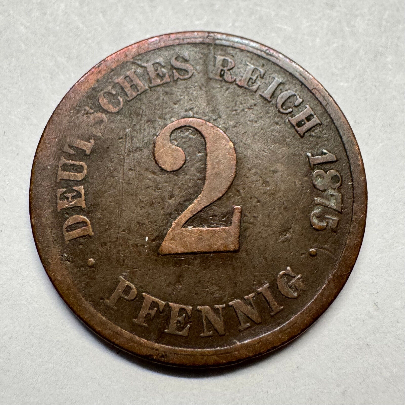 1875 Germany 2 Pfennig - Beautiful Coin - #A-089