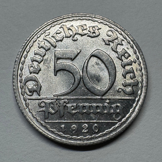1920 Germany 50 Pfennig - Beautiful Coin - #B-043