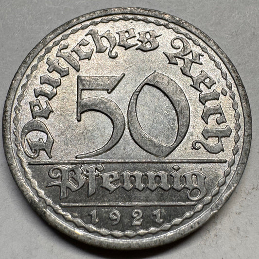 1921 Germany 50 Pfennig - A - Beautiful Coin - #A-039