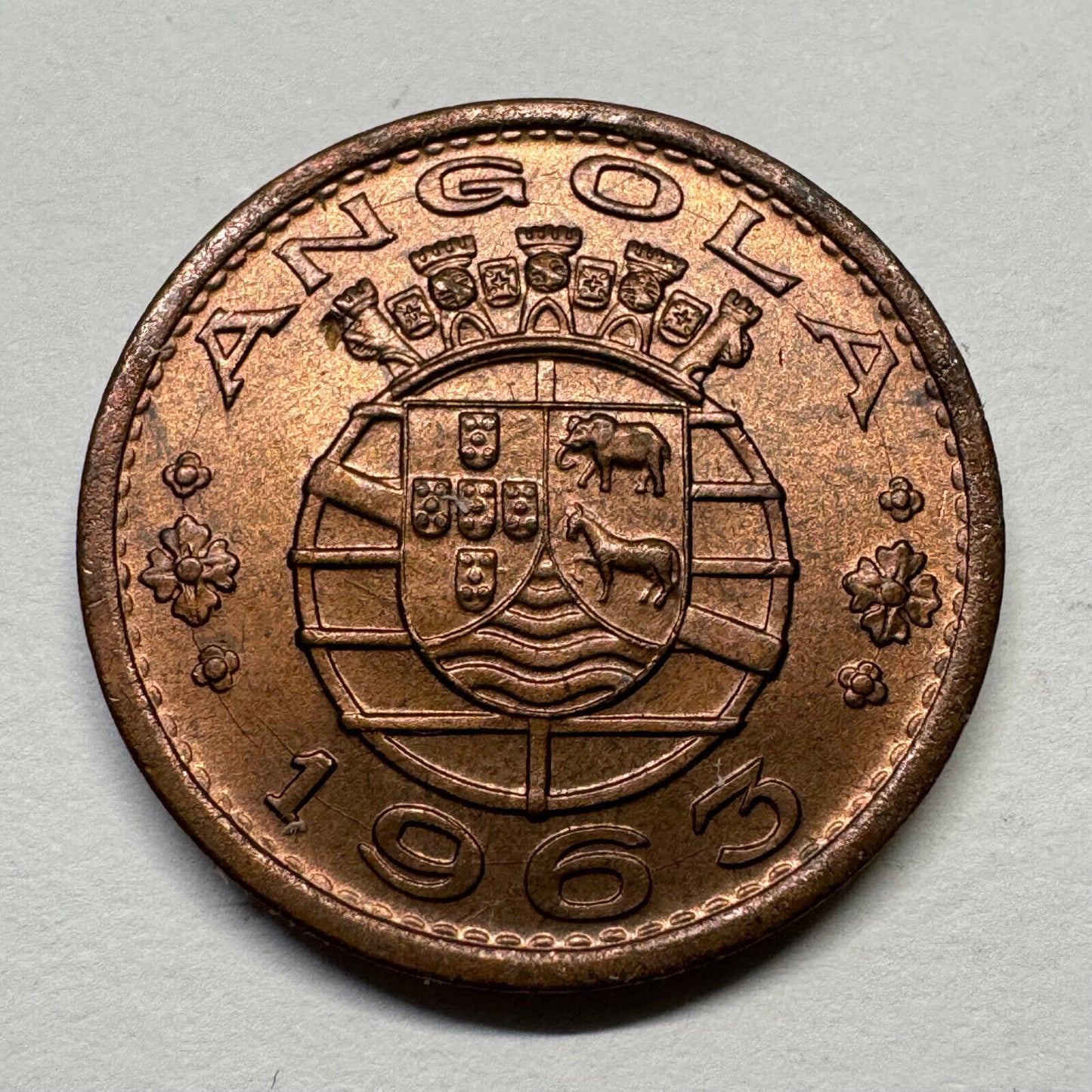 1963 Angola Portugal 1 Escudo - Beautiful Coin - #B-043