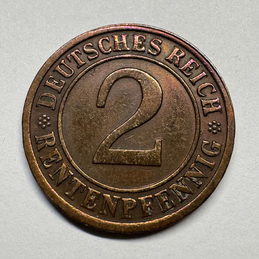 1924 Germany 2 Rentenpfennig - Beautiful Coin - #B-051