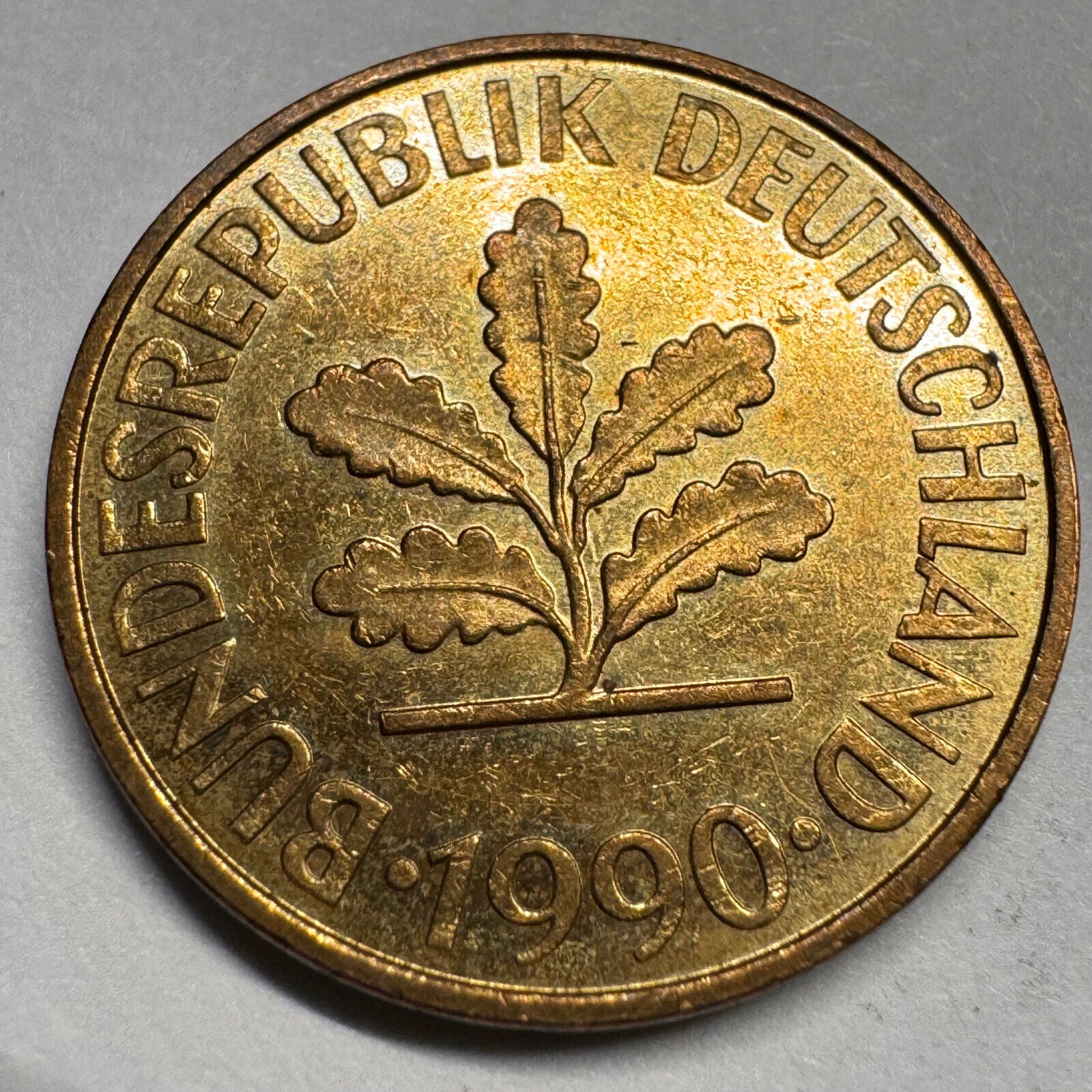 1990 Germany 10 Pfennig - F - Beautiful Coin - #A-050