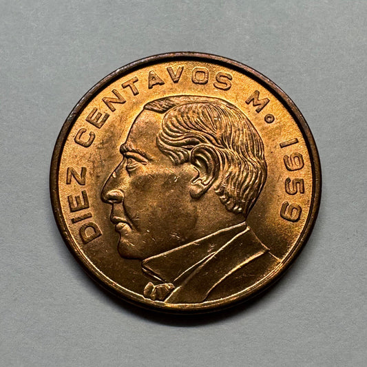 1959 Mexico 10 Centavos - Beautiful Coin - #B-033
