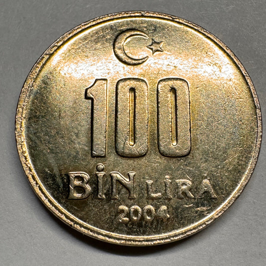 2004 Turkey 100 Bin Lira - Beautiful Coin - #A-025