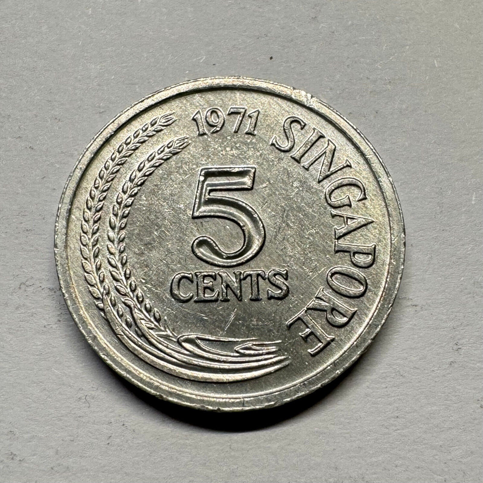 Singapore 1971 5 Cents - Beautiful Coin - #A-003