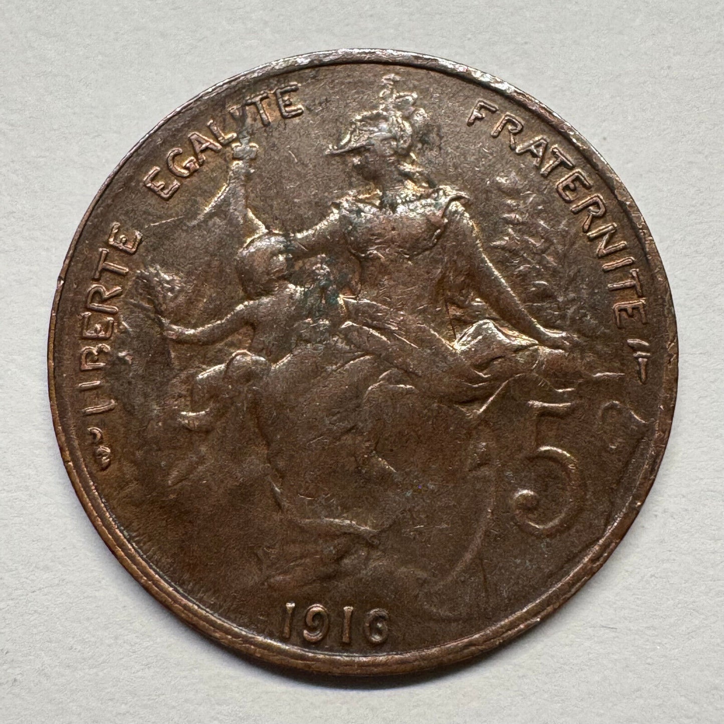 1916 France 5 Centimes - Beautiful Coin - #B-057