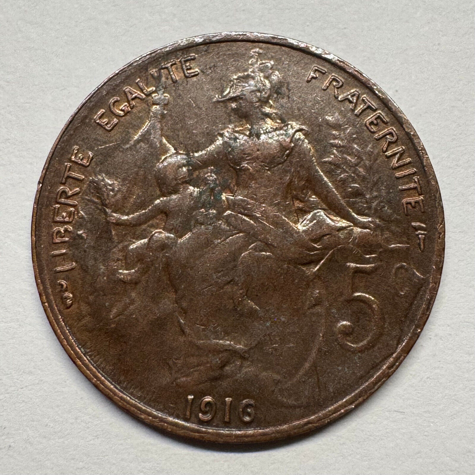 1916 France 5 Centimes - Beautiful Coin - #B-057