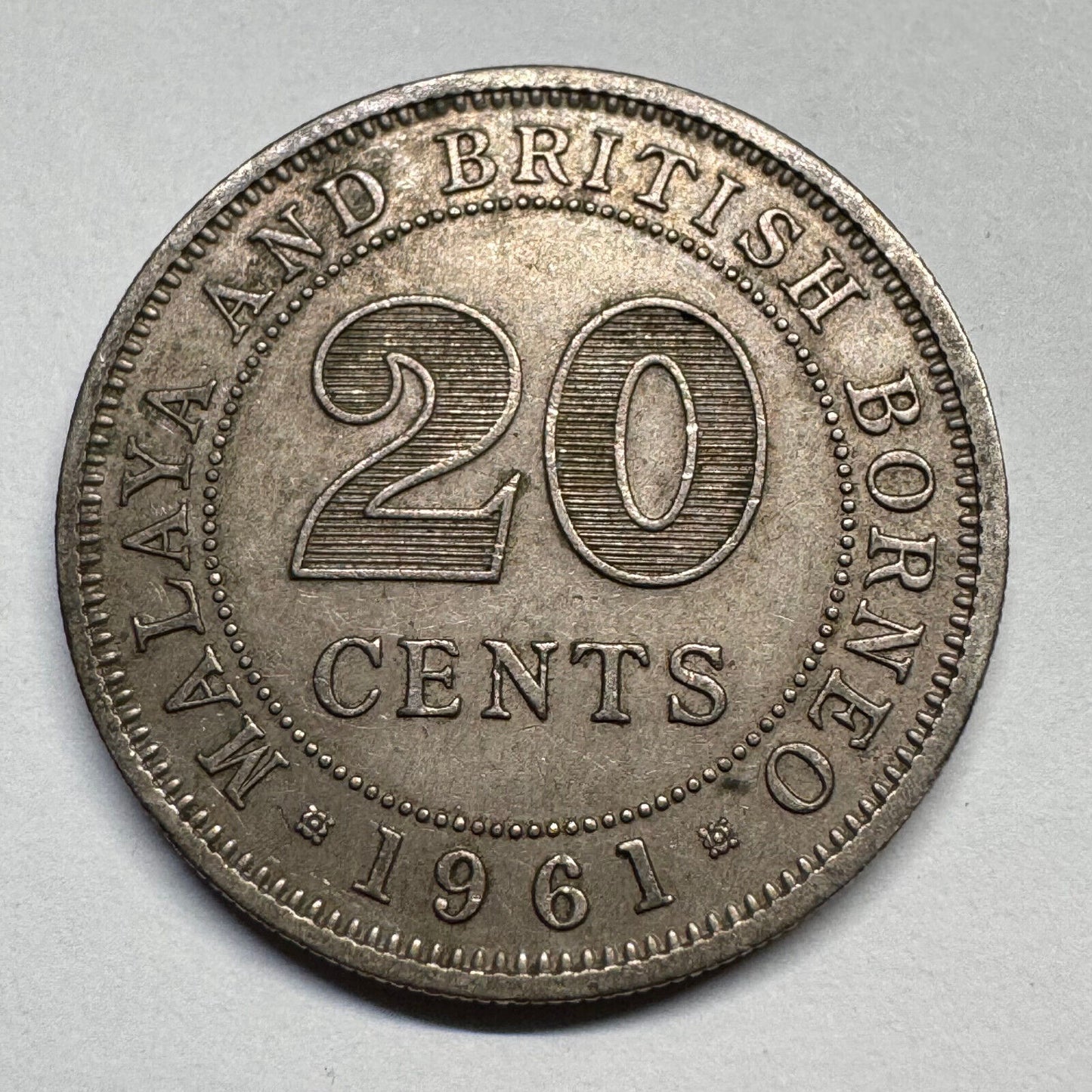 1961 Malaya and British Borneo 20 Cents - Beautiful Coin - #B-060