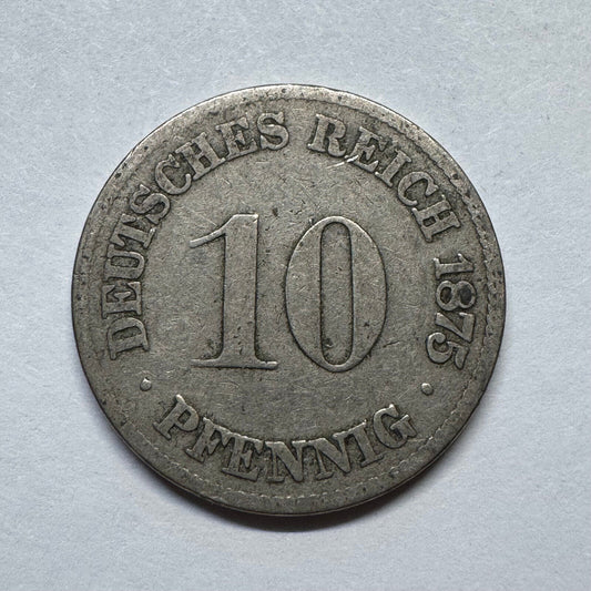1875 Germany 10 Pfennig - Beautiful Coin - #B-017