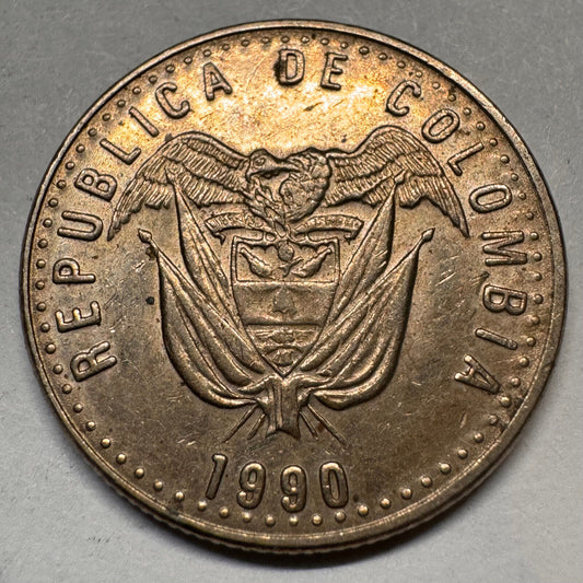 1990 Colombia 50 Pesos - Beautiful Coin - #A-058