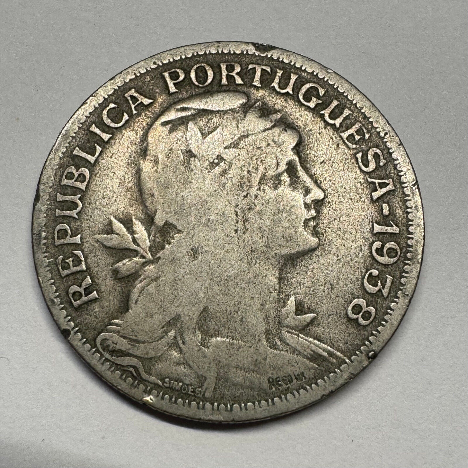 1938 Portugal 50 Centavos - Beautiful Coin - #B-056