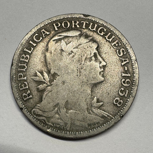 1938 Portugal 50 Centavos - Beautiful Coin - #B-056