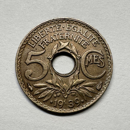 1939 France 5 Centimes - Beautiful Coin - #B-049