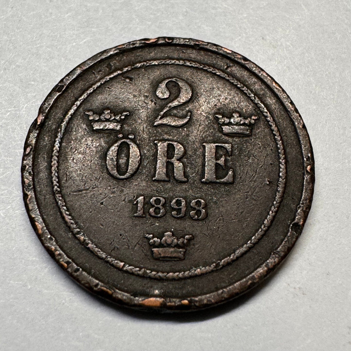 1898 Sweden 2 Ore - Beautiful Coin - #A-014