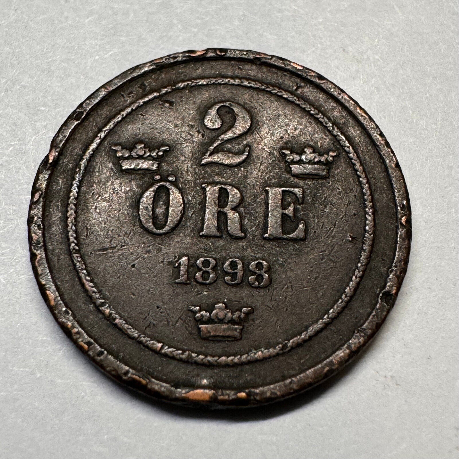 1898 Sweden 2 Ore - Beautiful Coin - #A-014