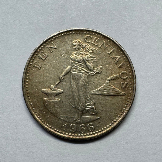 1966 Philippines 10 Centavos - Beautiful Coin - #B-015