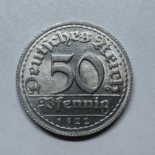 1922 Germany 50 Pfennig - Beautiful Coin - #B-017