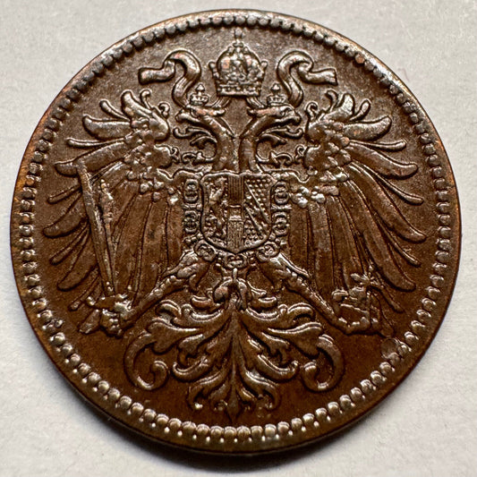 1915 Austria 2 Heller - Beautiful Coin - #A-067
