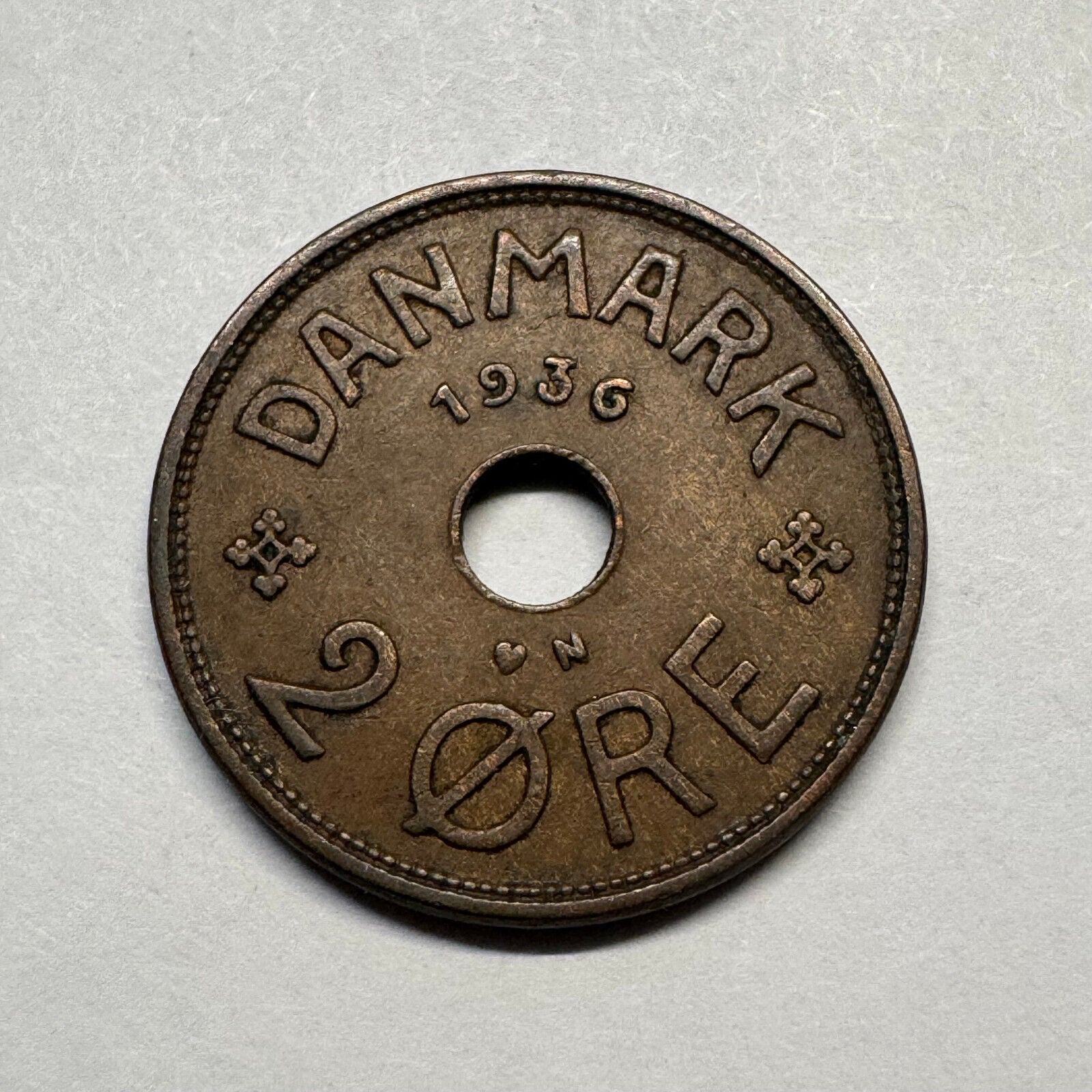 1936 Denmark 2 Ore - Beautiful Coin - #B-035