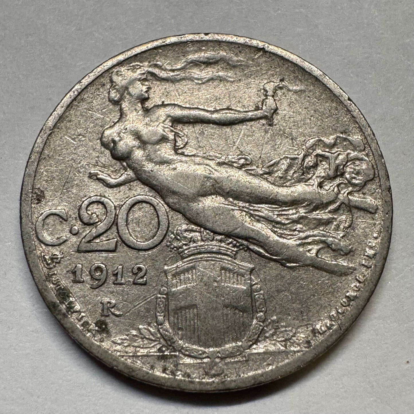 1912 Italy 20 Centesimi - Beautiful Coin - #A-074