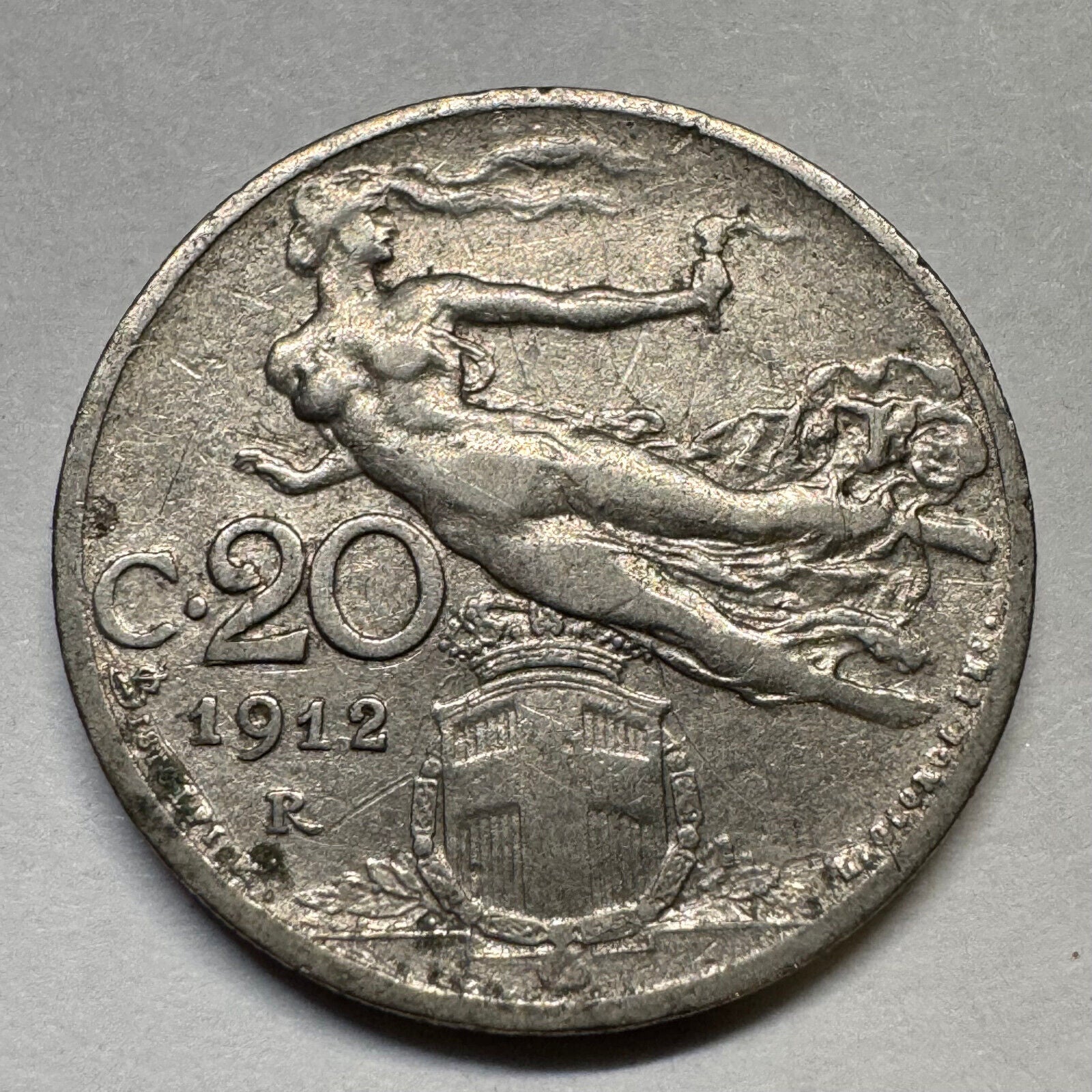 1912 Italy 20 Centesimi - Beautiful Coin - #A-074