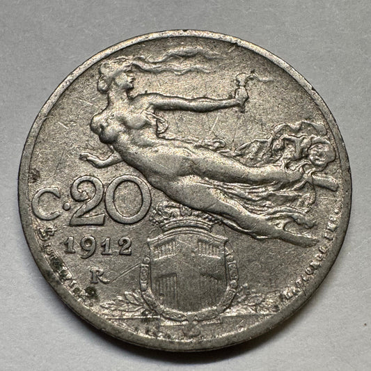 1912 Italy 20 Centesimi - Beautiful Coin - #A-074