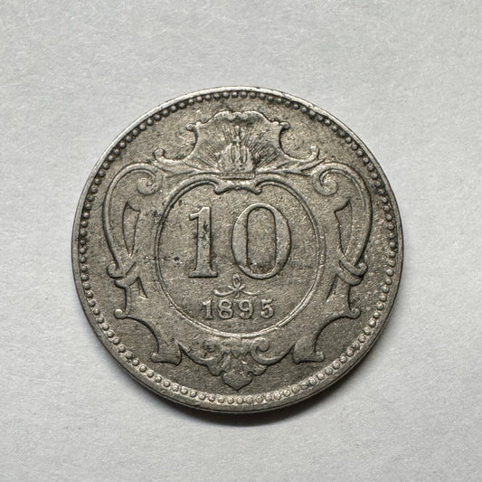1895 Austria 10 Heller - Beautiful Coin - #B-016