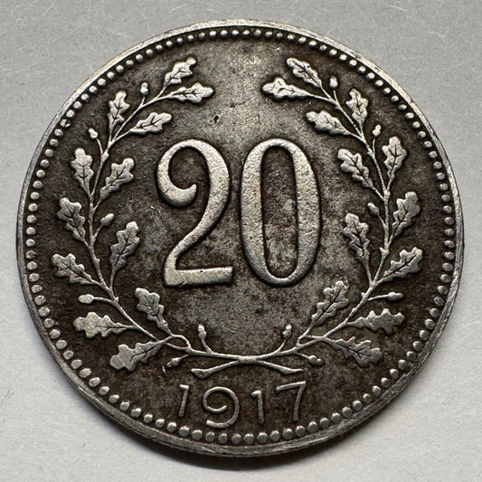 1917 Austria 20 Heller - Beautiful Coin - #A-092