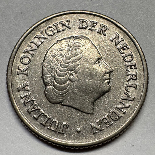 1951 Netherlands 25 Cents - Beautiful Coin - #A-088