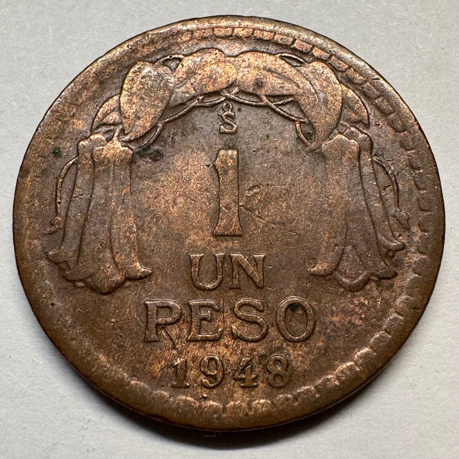 1948 Chile 1 Peso - Beautiful Coin - #A-041