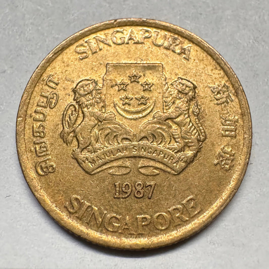 1987 Singapore 5 Cents - Beautiful Coin - #A-058