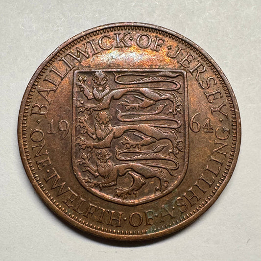 1964 Jersey 1/12 Shilling - Beautiful Coin - #B-002