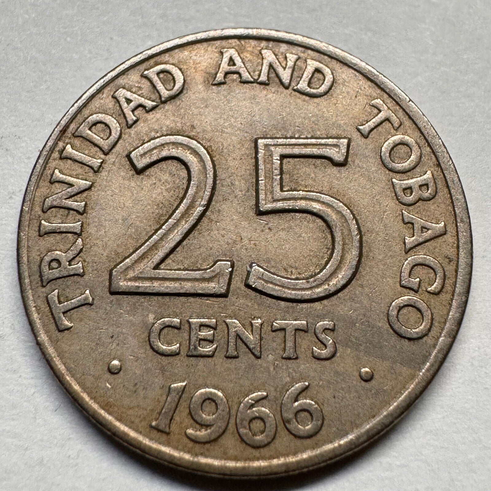 1966 Trinidad 25 Cents - Beautiful Coin - #A-055