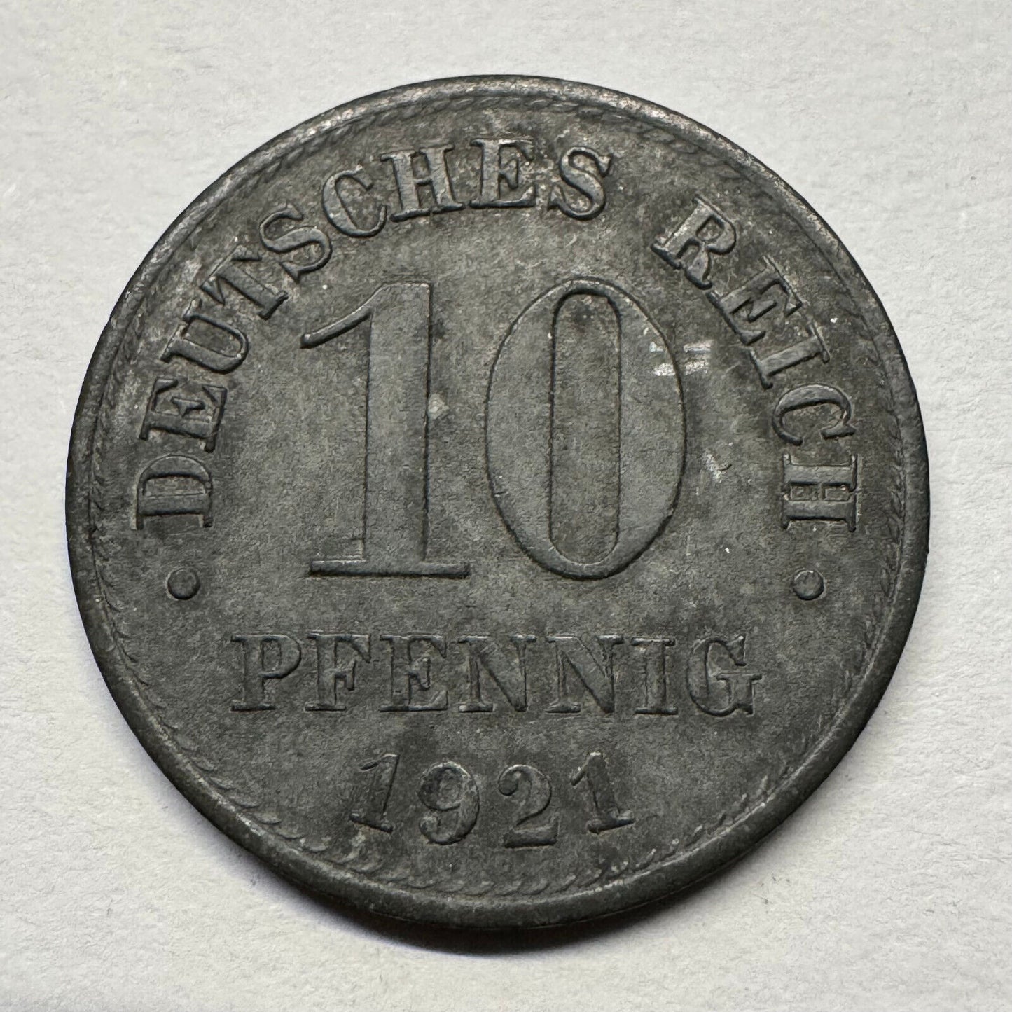 1921 Germany 10 Pfennig - Beautiful Coin - #B-057
