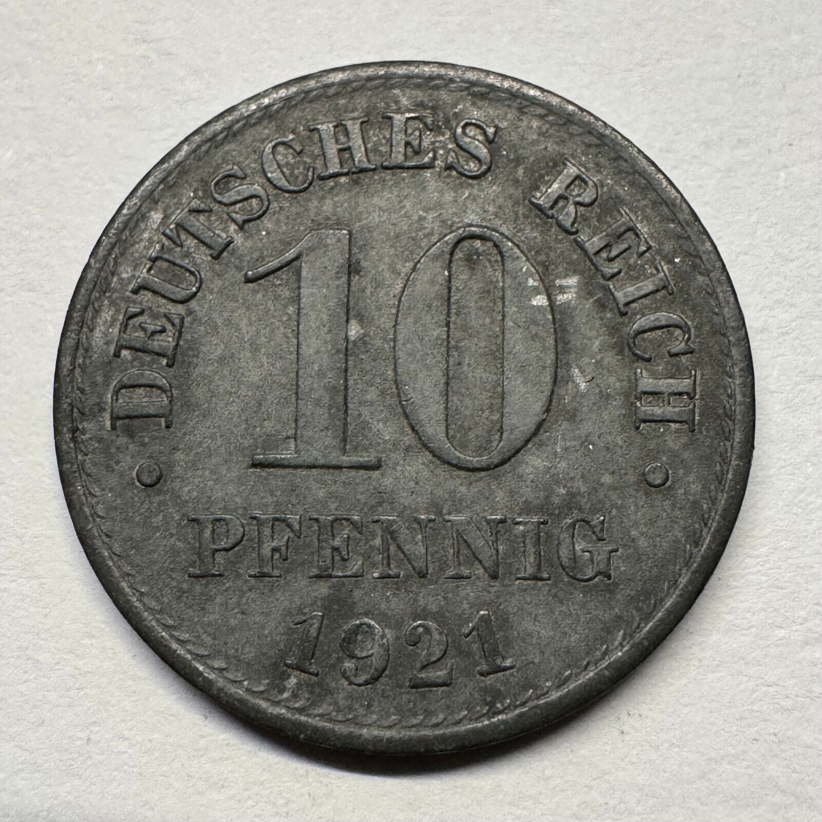 1921 Germany 10 Pfennig - Beautiful Coin - #B-057