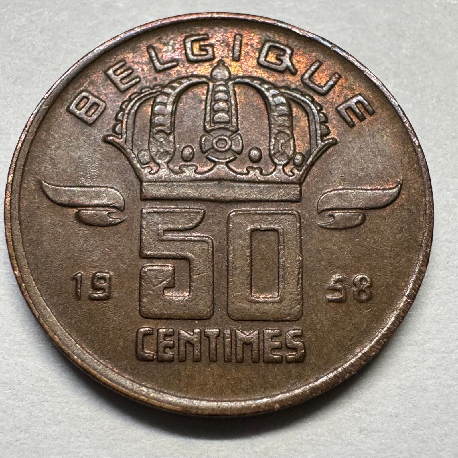 1958 Belgium 50 Centimes - Beautiful Coin - #A-071