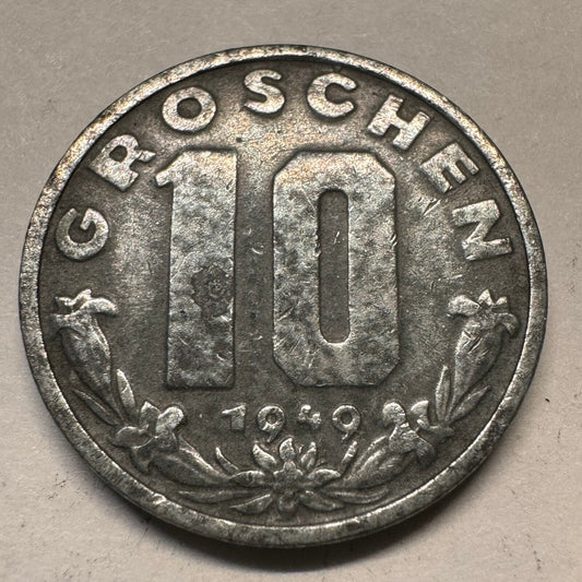 1949 Austria 10 Groschen - Beautiful Coin - #A-060