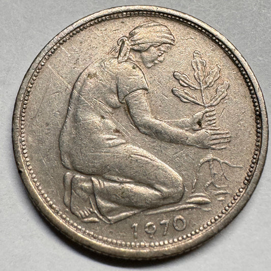 1970 Germany 50 Pfennig - D - Beautiful Coin - #A-027