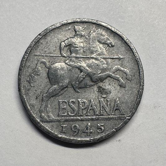 1945 Spain 10 Cents - Beautiful Coin - #A-099