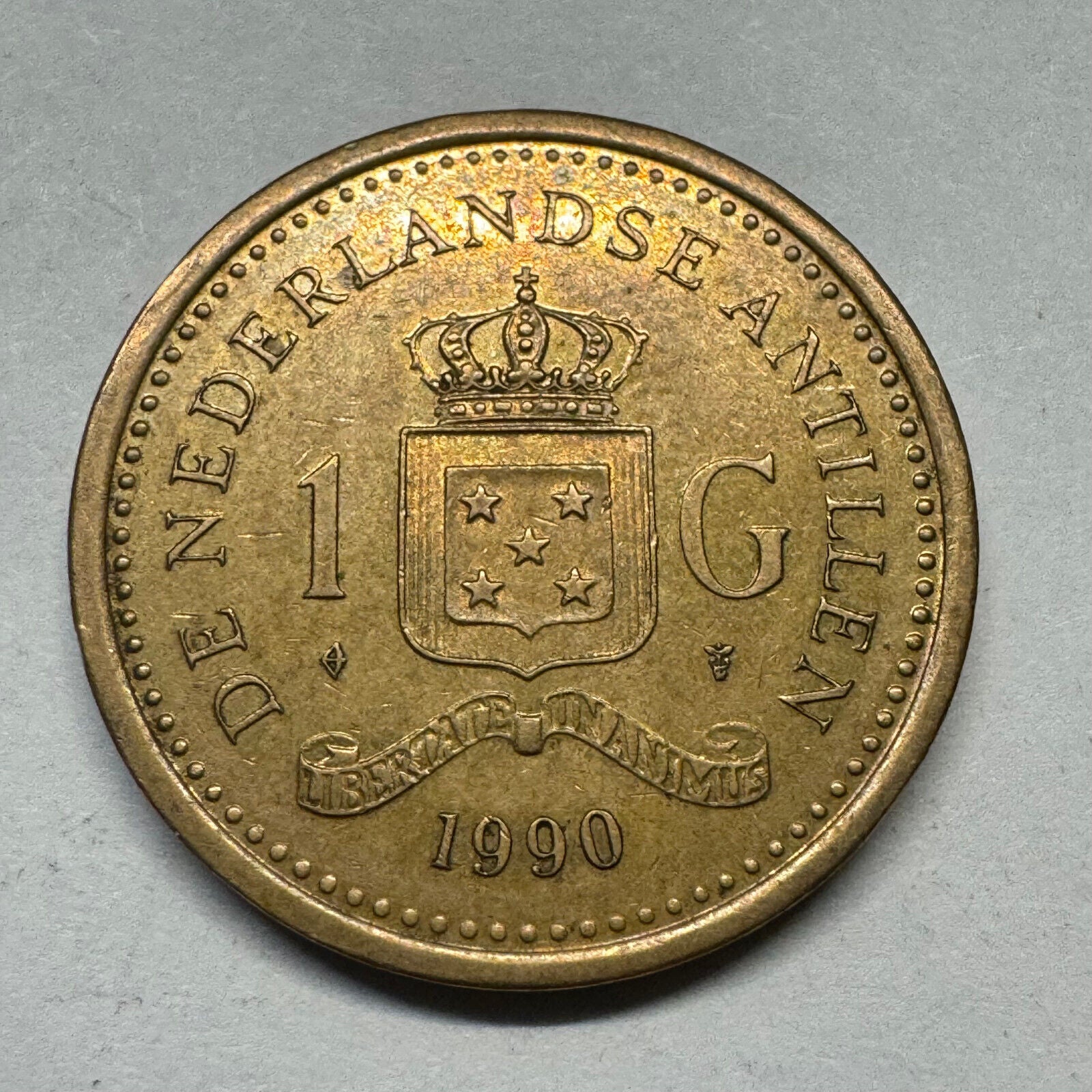 1990 Netherlands Antilles 1 Gulden - Beautiful Coin - #A-010
