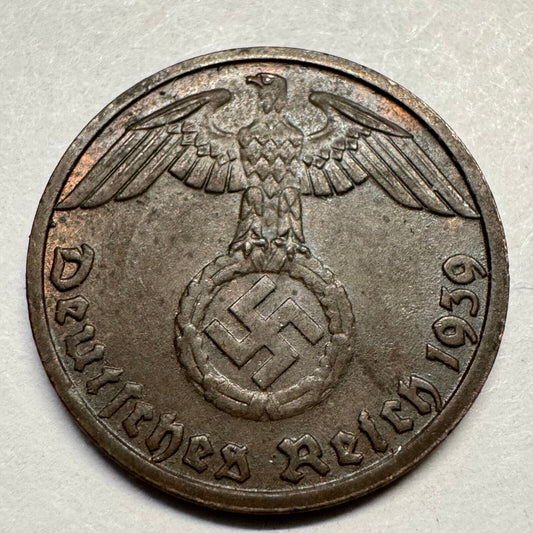 1939 Germany 1 Reichspfennig - Beautiful Coin - #A-085